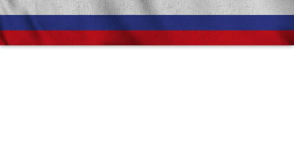 Μακρά Ρεαλιστική Ρωσία Σημαία Και Κενό Φόντο Εικονογράφηση — Φωτογραφία Αρχείου