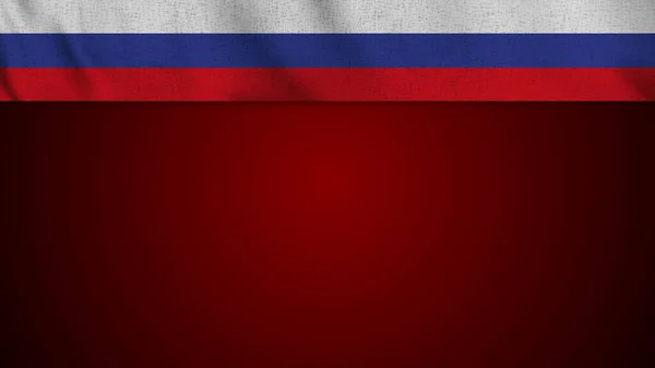 Bandeira Rússia Realista Longa Área Fundo Branco Ilustração — Fotografia de Stock