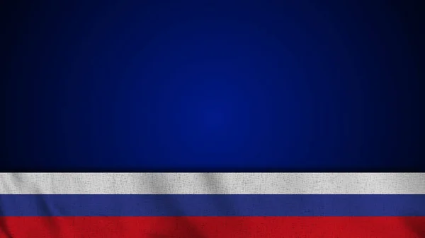 长期现实主义俄罗斯国旗和空白背景区域 3D说明 — 图库照片