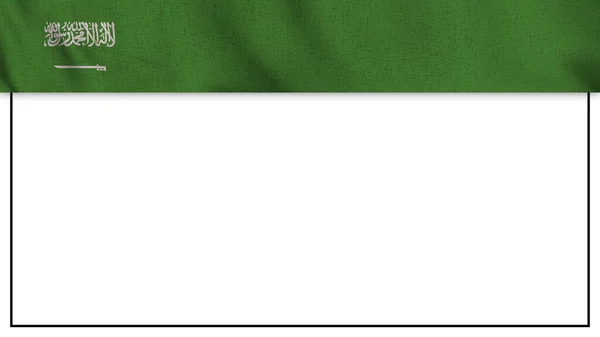 Hosszú Reális Szaúd Arábia Zászló Üres Háttér Terület Illusztráció — Stock Fotó