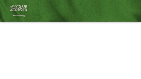 Hosszú Reális Szaúd Arábia Zászló Üres Háttér Terület Illusztráció — Stock Fotó