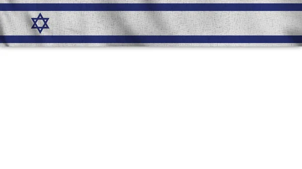 Długa Realistyczna Flaga Izraela Pusty Obszar Tła Ilustracja — Zdjęcie stockowe