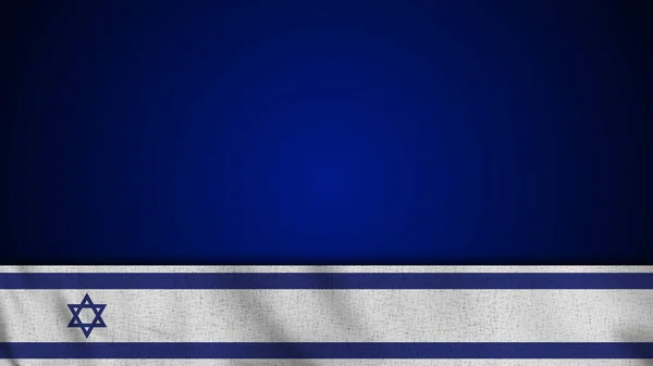 Long Realistic Israel Flag Blank Background Area Illustration — Stock Photo, Image