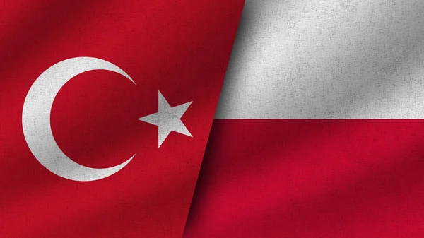 Polonia Turquía Realistas Dos Banderas Juntas Ilustración — Foto de Stock