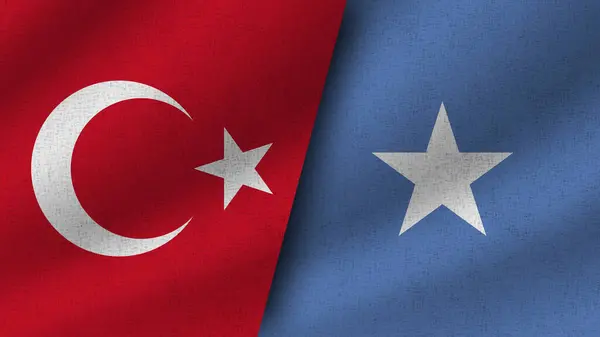 Somalia Turquía Realistas Dos Banderas Juntas Ilustración —  Fotos de Stock