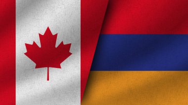 Ermenistan ve Kanada Gerçekçi İki Bayrak Birlikte, 3D Resim