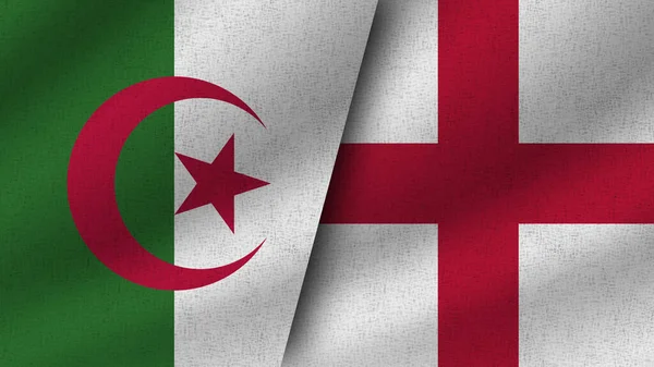 Inglaterra Argelia Dos Banderas Realistas Juntas Ilustración —  Fotos de Stock