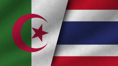 Tayland ve Cezayir Gerçekçi İki Bayrak Birlikte, 3D Resim