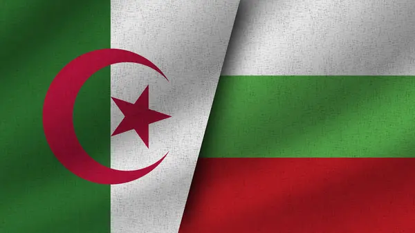Bulgaria Argelia Dos Banderas Realistas Juntas Ilustración —  Fotos de Stock