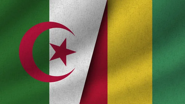 Guinea Argelia Dos Banderas Realistas Juntas Ilustración —  Fotos de Stock