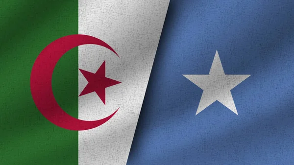Somalia Argelia Dos Banderas Realistas Juntas Ilustración —  Fotos de Stock