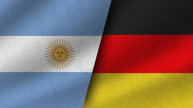 Almanya ve Arjantin Gerçekçi İki Bayrak Birlikte, 3D Görüntü