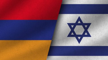 İsrail ve Ermenistan Gerçekçi İki Bayrak Birlikte, 3D Resim