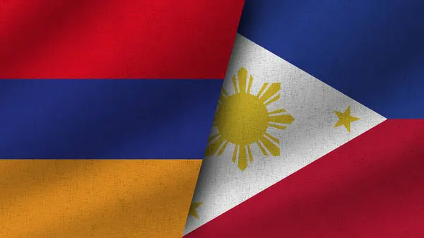Fülöp Szigetek Örményország Realisztikus Két Zászló Együtt Illusztráció — Stock Fotó