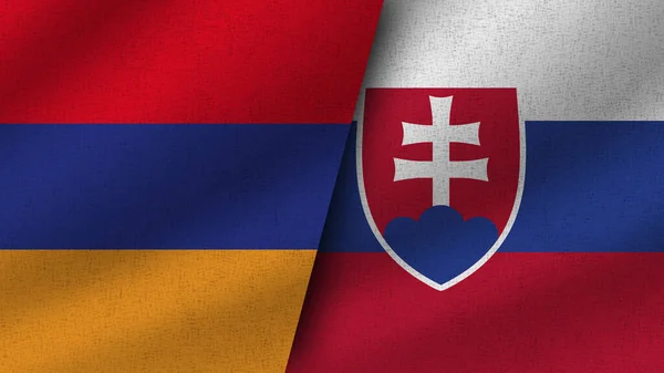 Словаччина Вірменія Реалізують Два Прапори Разом Ілюстрація — стокове фото