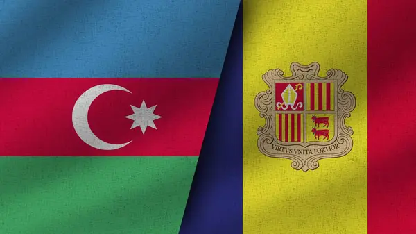 Andorra Azerbaiyán Realistas Dos Banderas Juntos Ilustración — Foto de Stock