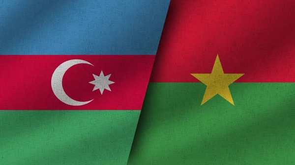 Burkina Faso Azerbaiyán Realistas Dos Banderas Juntas Ilustración — Foto de Stock