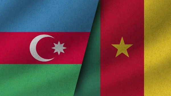 Camerún Azerbaiyán Realistas Dos Banderas Juntas Ilustración — Foto de Stock