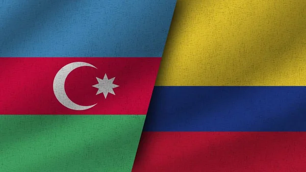 Colombia Azerbaiyán Realistas Dos Banderas Juntos Ilustración — Foto de Stock