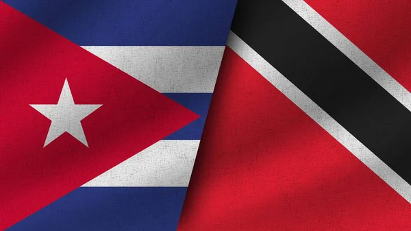 Trinidad Tobago Cuba Dos Banderas Realistas Juntas Ilustración — Foto de Stock