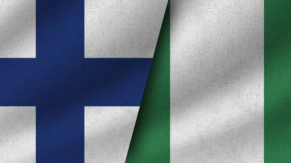 Nijerya Finlandiya Gerçekçi Bayrak Birlikte Resim — Stok fotoğraf
