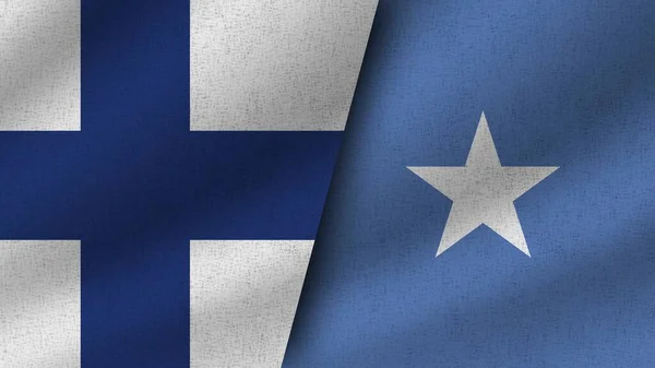 Somali Finlandiya Gerçekçi Bayrak Birlikte Görüntü — Stok fotoğraf