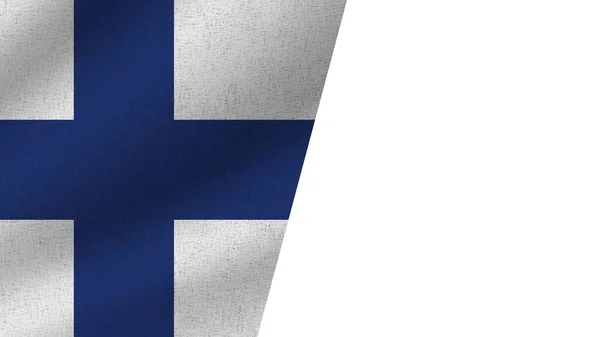 White Finland Realistic Two Flags Together Illustration — 스톡 사진