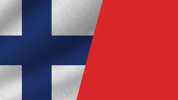 Kızıl Finlandiya Gerçekçi Bayrak Birlikte Görüntü — Stok fotoğraf
