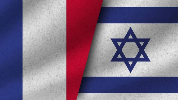 Izrael Franciaország Reális Két Zászló Együtt Illusztráció — Stock Fotó