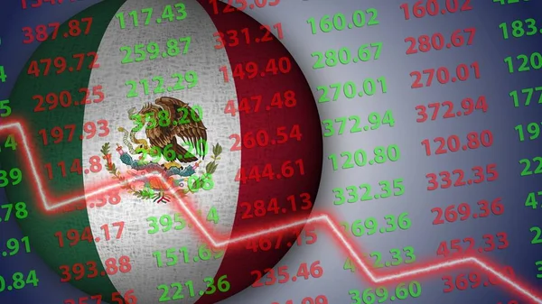 México Esfera Bandera Ilustración Economía Crisis Concepto Ilustración —  Fotos de Stock