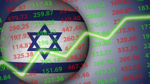 Conceito Crescimento Econômico Ilustração Bandeira Esfera Israel Ilustração — Fotografia de Stock