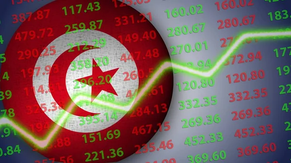 Туніс Сфера Прапор Ілюстрація Економічне Зростання Концепція Ілюстрація — стокове фото