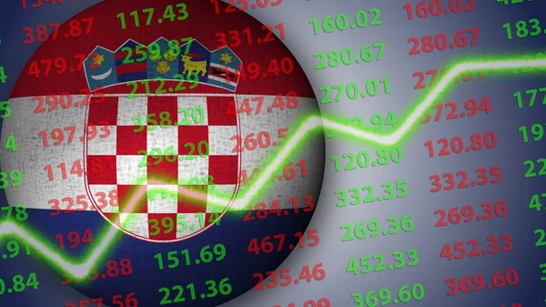Kroatien Kugelfahne Illustration Wirtschaftswachstumskonzept Illustration — Stockfoto