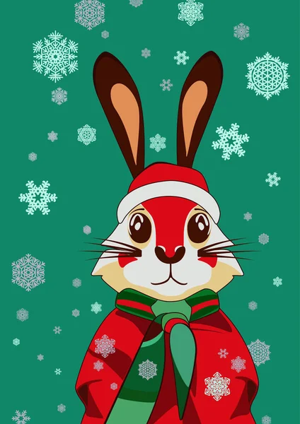 Niedliche Weihnachten Hintergrund Mit Hase — Stockvektor