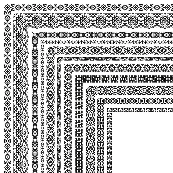 Mintagyűjtemény Üzbég Motívumokkal Klasszikus Geometriai Textúrák Szőnyegekhez — Stock Vector