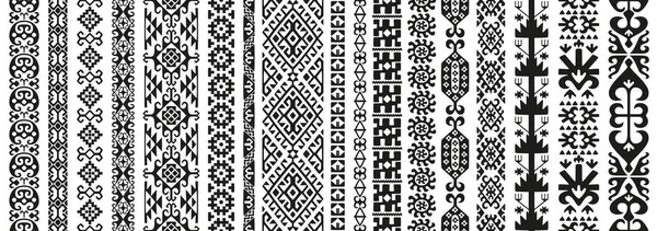 Zökkenőmentes Minták Gyűjteménye Üzbég Motívumokkal Klasszikus Geometriai Textúrák Szőnyegekhez — Stock Vector