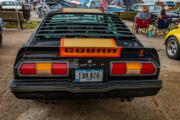 Des Moines Juli 2022 Högt Perspektiv Bakom 1978 Ford Mustang — Stockfoto