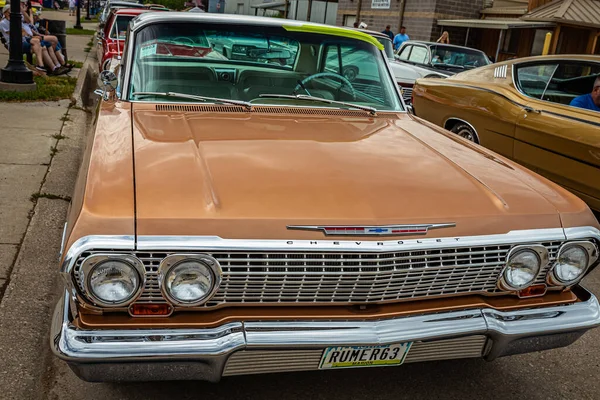 Des Moines July 2022 Υψηλής Προοπτικής Άποψη Του 1963 Chevrolet — Φωτογραφία Αρχείου