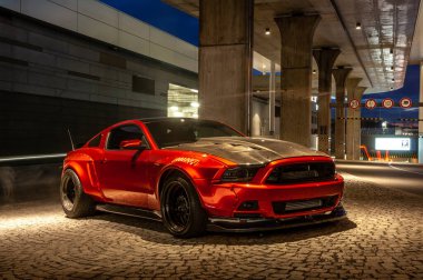 New York, New York - Eylül 219: Ford Mustang Mustang Ford Mustang New York 'ta sergileniyor. 10 Eylül 'de.,