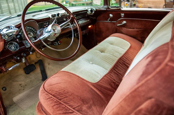 Zabytkowe Wnętrze Samochodu Stare Wnętrze Samochodu — Zdjęcie stockowe