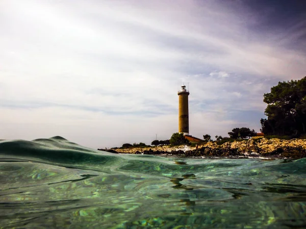 Faro Mar Mediterráneo — Foto de Stock