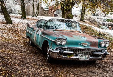 Ormandaki eski araba.