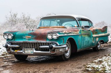 Ormandaki eski araba.