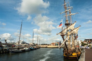Hollanda, Friesen - Haziran 216: Friesland Hollanda 'nın kuzey Friesland bölgesindeki Hollanda gemisi