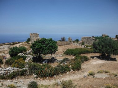 Yunan Rhodes Adası 'ndaki antik kentin kalıntıları.