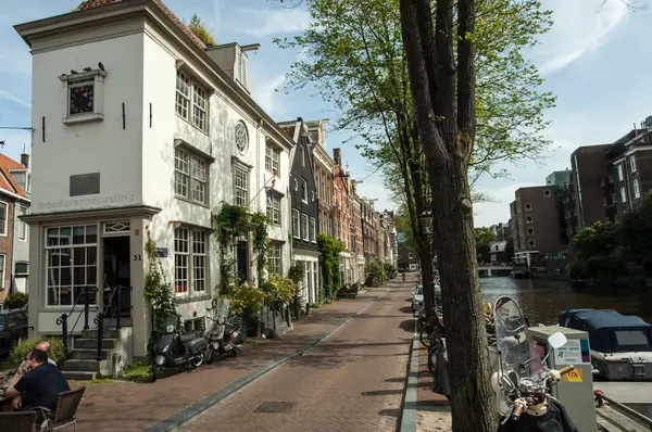 Amsterdam Paesi Bassi Agosto Vista Della Città Sul Canale — Foto Stock