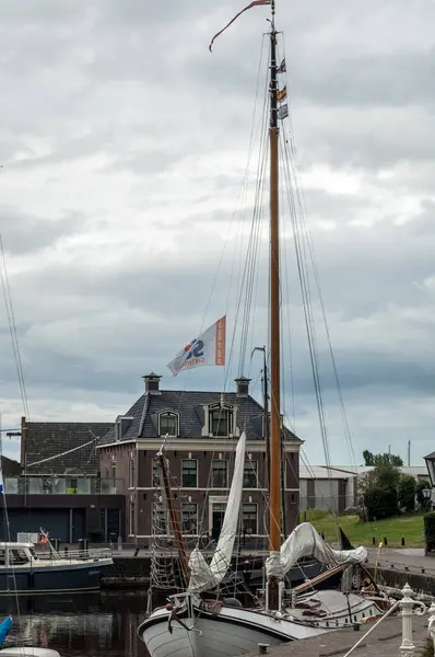 Barco Porto Porto Friesland Terras Baixas — Fotografia de Stock