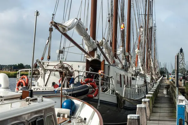 Veleiros Cais Porto Friesland Alemanha — Fotografia de Stock