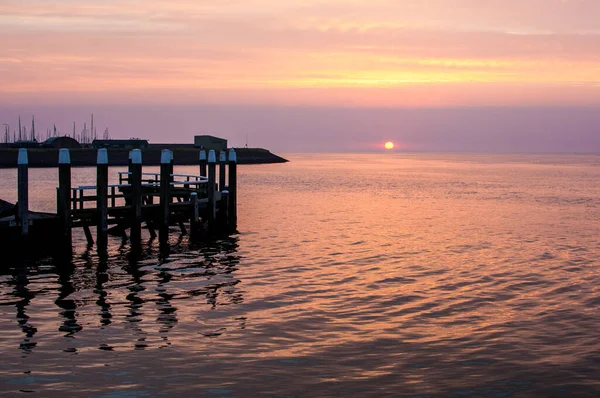 Solnedgång Över Baltiska Havet Poland — Stockfoto