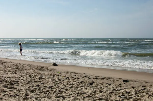 Mężczyzna Plaży Denmark — Zdjęcie stockowe